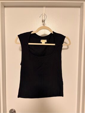 Anthropologie Black Scoop Neck Tank Top